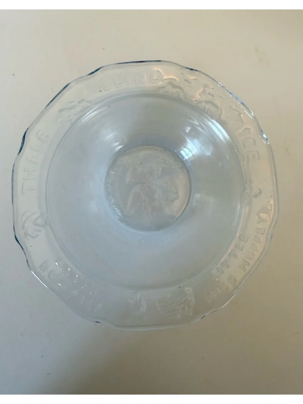 Tiara Translucent Blue Children's Nursery Rhyme Divided Plate, Bowl & Cup Set